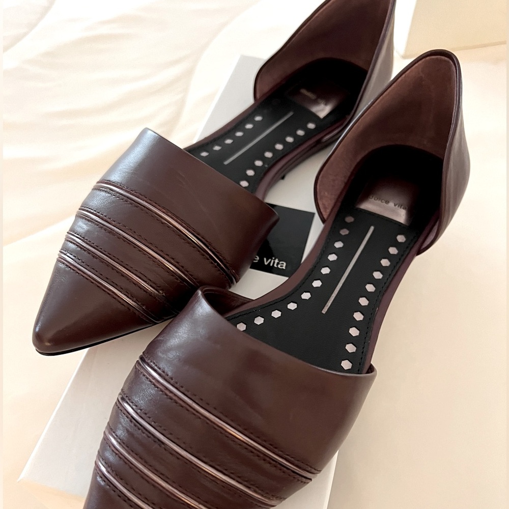 Dolce Vita D’Orsay Flats. Wine with silver accents. Never worn.